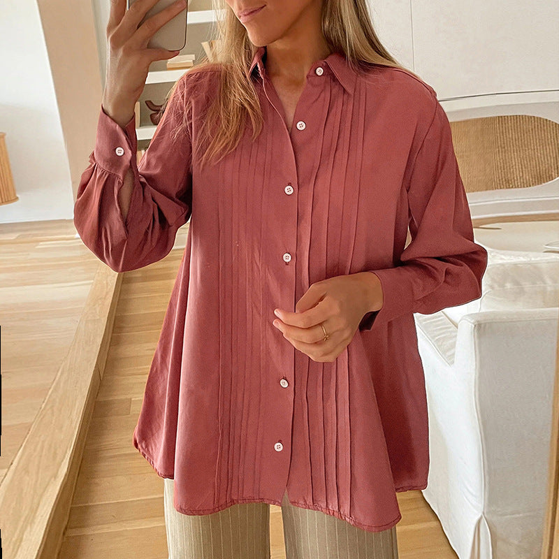 Damen Oversize-Hemd mit Biesen und Ballonärmeln Shop Nory