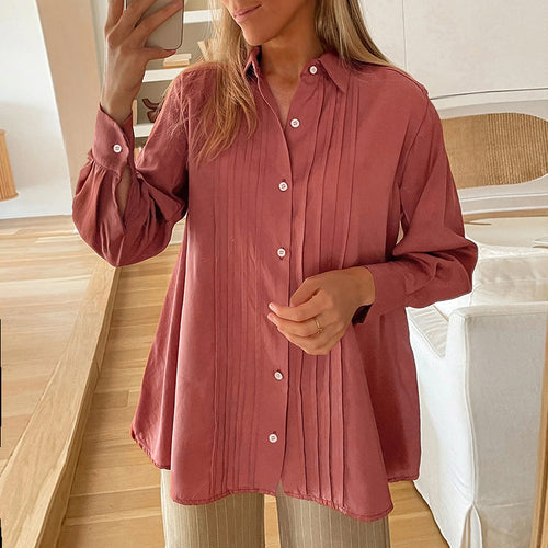 Damen Oversize-Hemd mit Biesen und Ballonärmeln Shop Nory