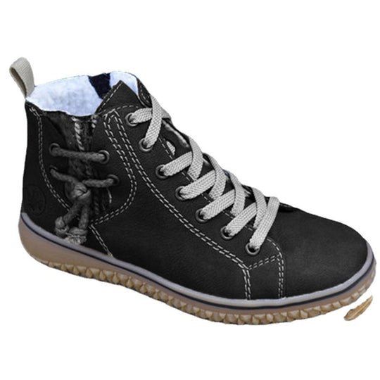 Damen High-Top Sneaker-Boot mit seitlichem Reißverschluss, dekorativem Knöchelriemen und profilierter Gummisohle Shop Nory