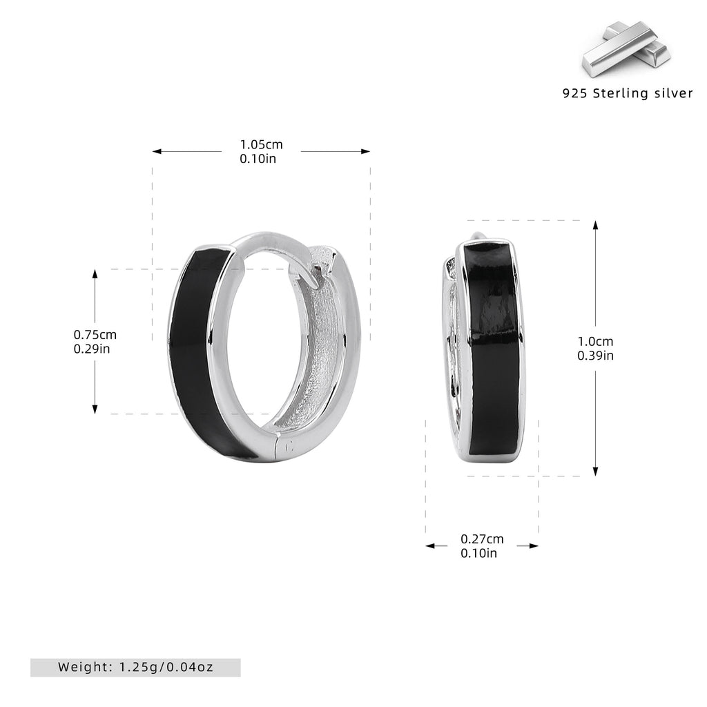 Damen Creolen mit elegantem schwarz-goldenem Design aus 925 Sterling Silber Shop Nory