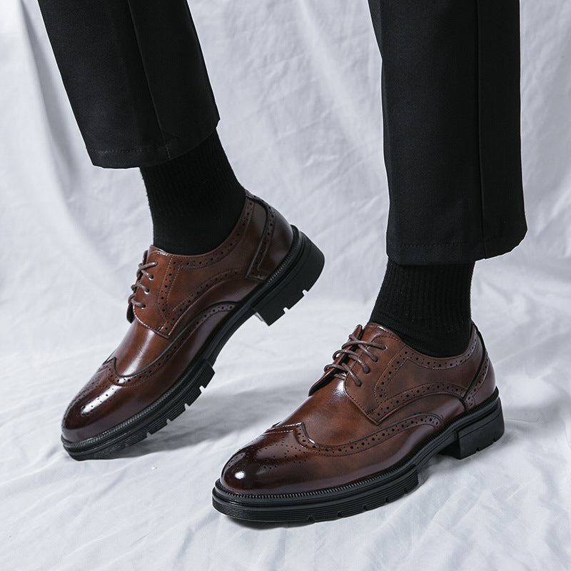 Herren Elegante Schnürschuhe mit klassischen Broguemuster und rutschfester Sohle