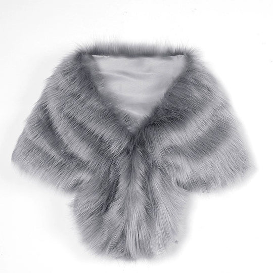 Damen elegante Kunstpelz-Schulterstola im Capelet‑Schnitt Shop Nory