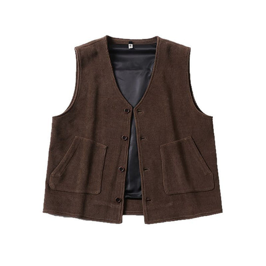 Herren Cordweste mit Satinfutter, V‑Ausschnitt und aufgesetzten Taschen Shop Nory