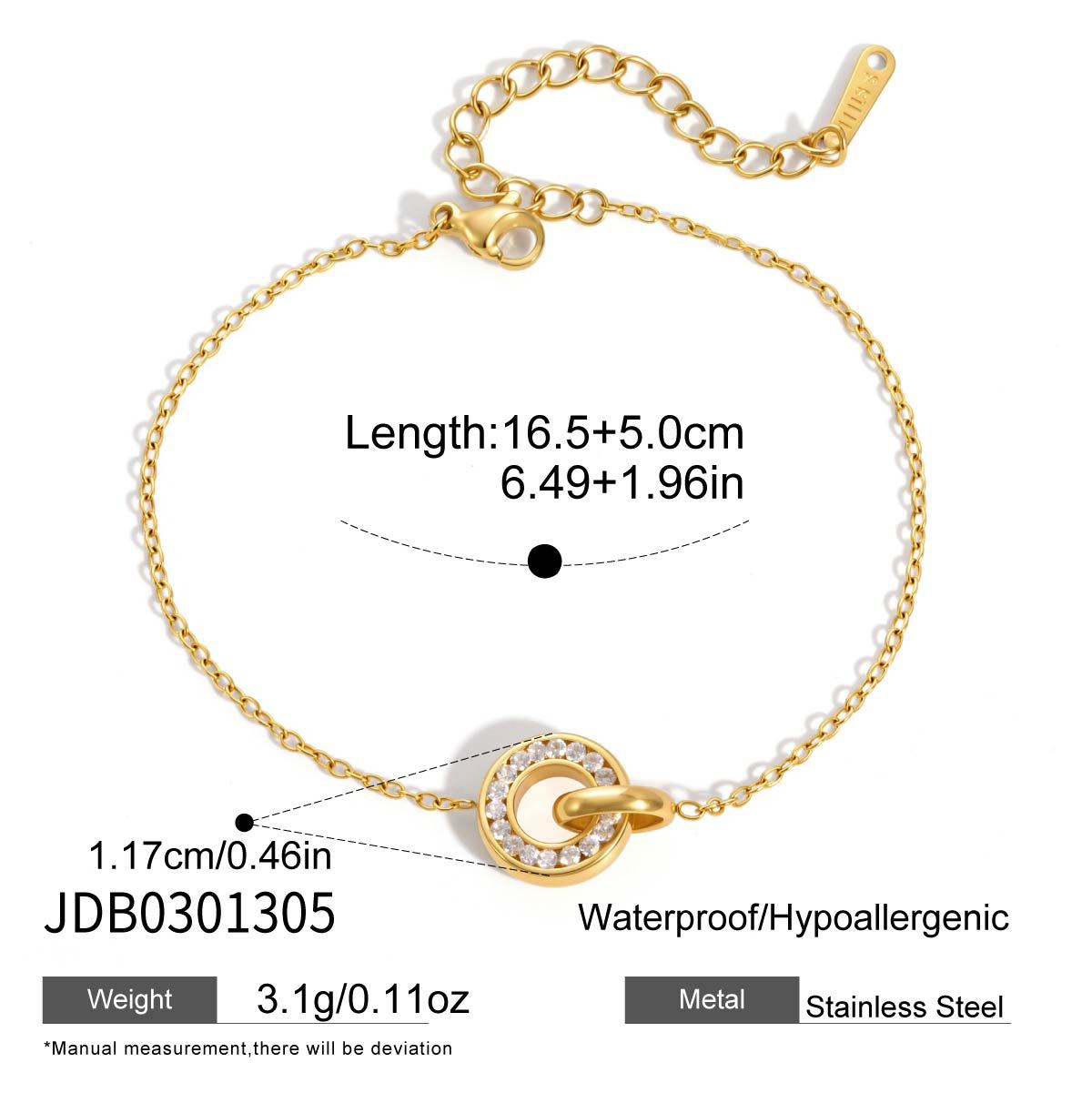 Damen Halskette mit funkelndem Zirkonia-Ring und längenverstellbarer Gliederkette Shop Nory