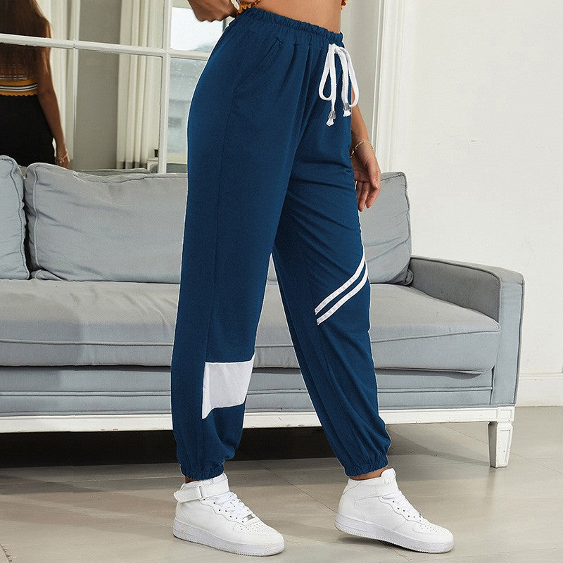 Damen Sportliche Jogginghose mit elastischem Bund und Kontraststreifen Shop Nory
