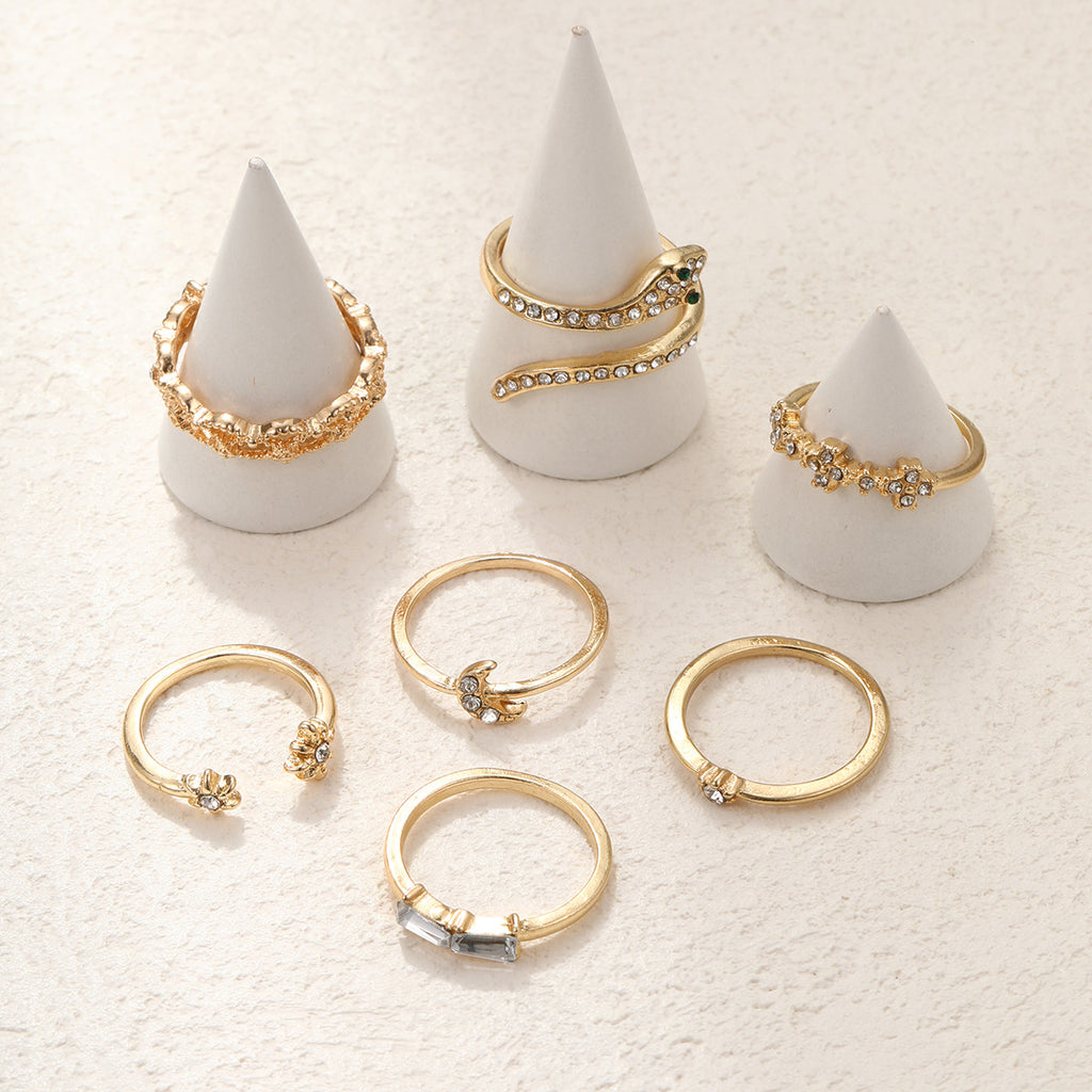 Damen Ring-Set mit kreativem Design und funkelnden Akzenten Shop Nory