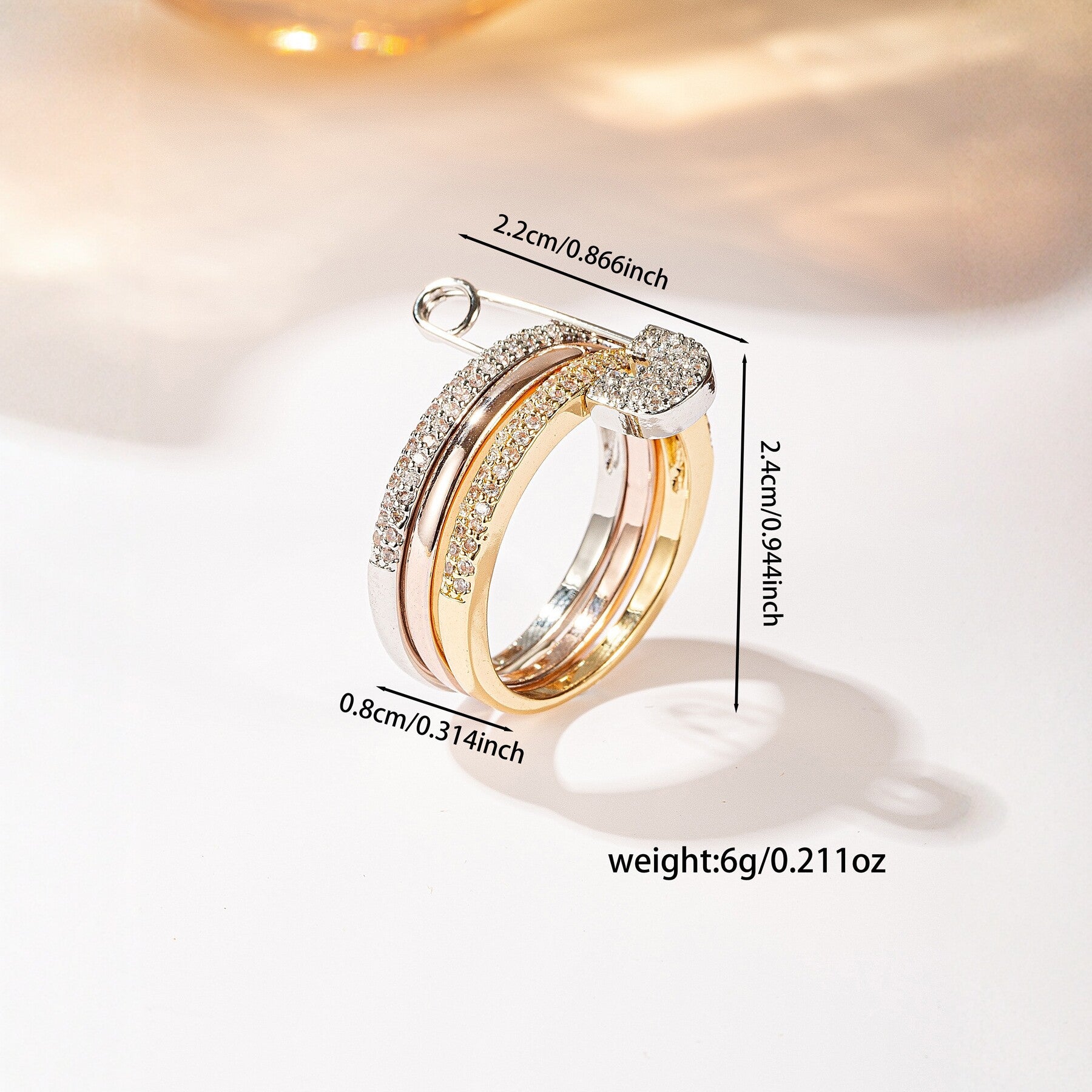 Damenring mit einzigartigem Sicherheitsnadel-Design Shop Nory