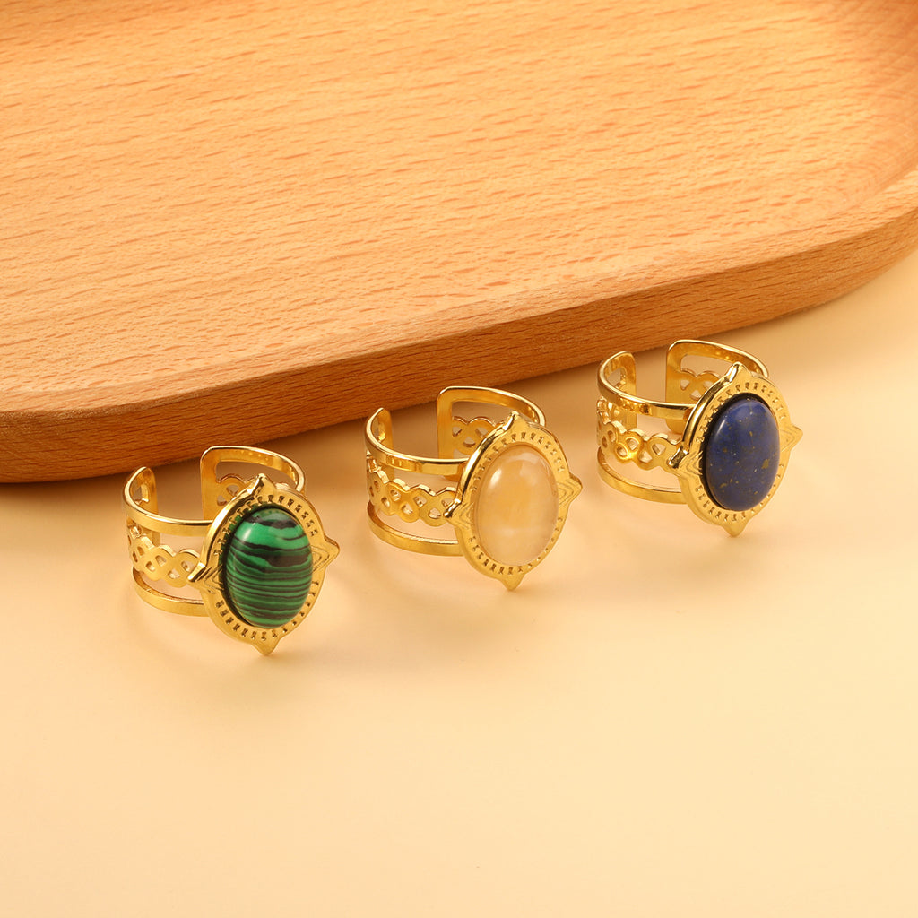 Damen offener Ring mit verstellbarem Design und elegantem Kunststoffstein Shop Nory