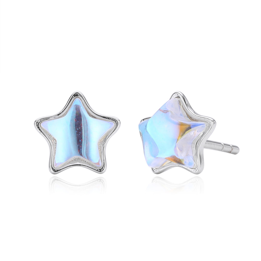 Damen Ohrstecker in sternförmigem Design aus 925er Sterling Silber Shop Nory