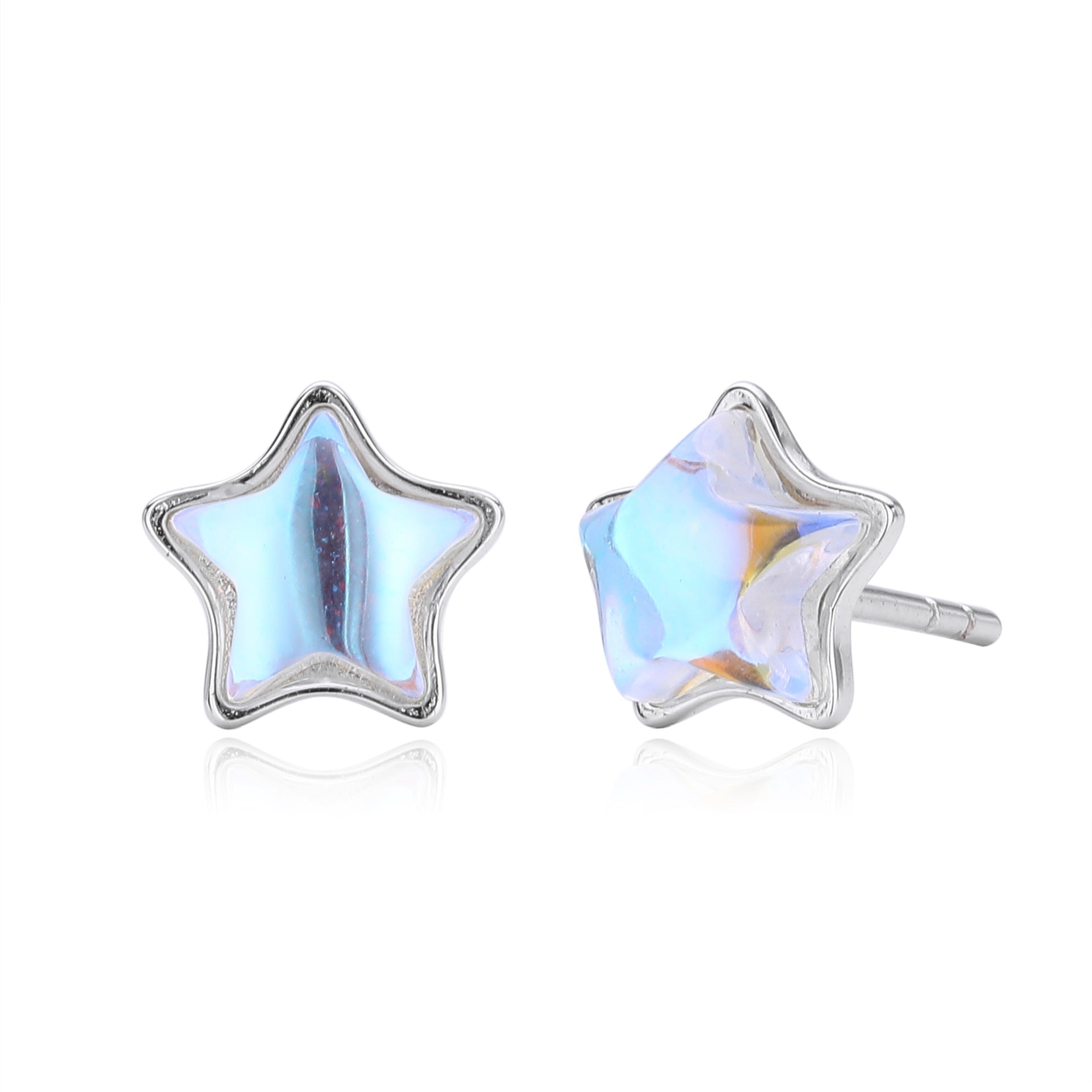 Damen Ohrstecker in sternförmigem Design aus 925er Sterling Silber Shop Nory