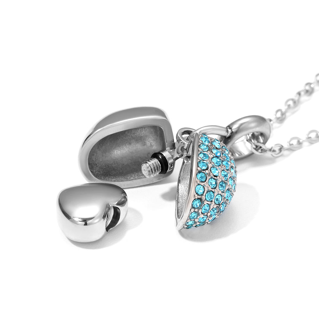 Damen Anhänger mit herzförmigem Medaillons-Design und glitzernden Kristallen Shop Nory