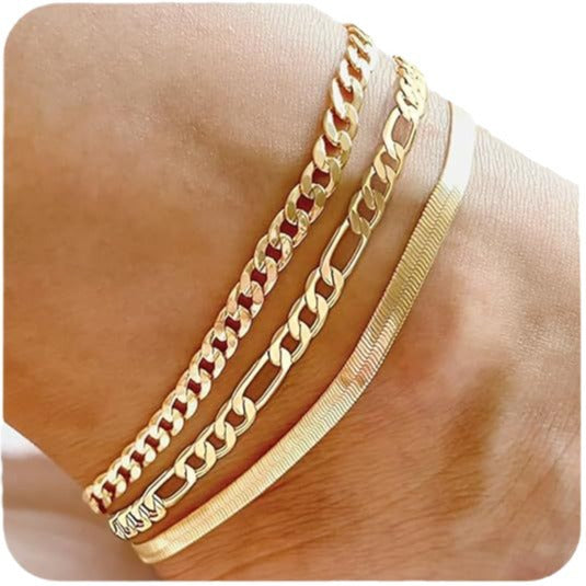 Damen Fußkettchen mit vielseitigem Glieder-Design und eleganten Akzenten Shop Nory