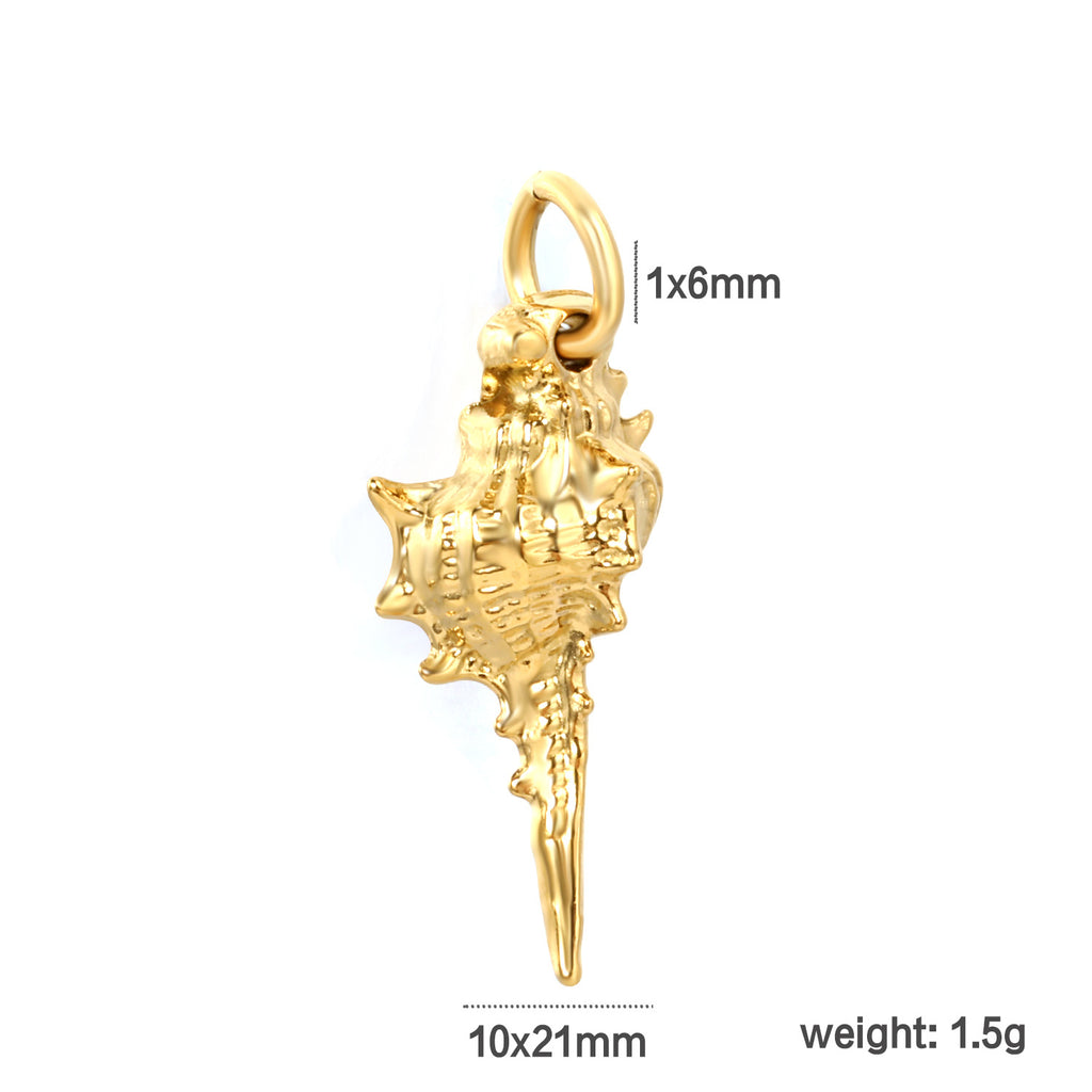 Damen hochwertiger Muschelanhänger aus goldplattiertem Edelstahl Shop Nory