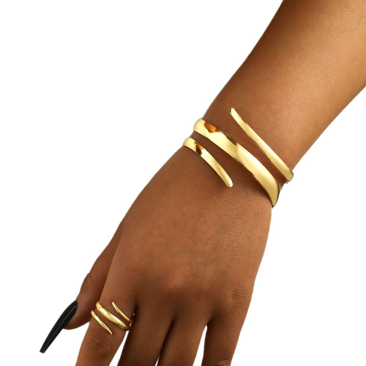Damen modernes Armreifen-Set aus hochwertigem Metall Shop Nory