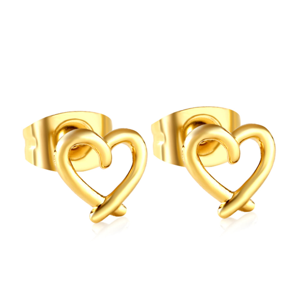 Damen Ohrstecker im herzförmigen Design aus Edelstahl Shop Nory