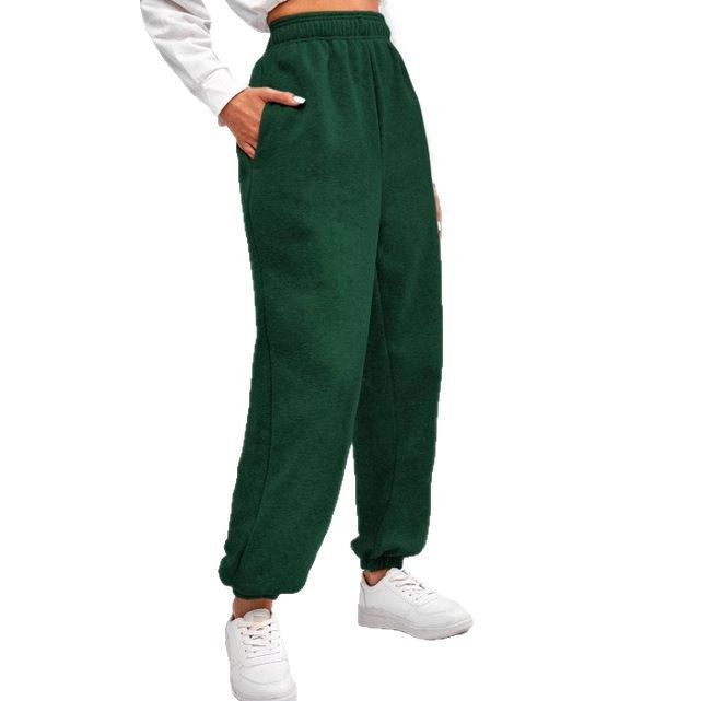 Damen nan hochgeschnittene Relax-Fit Jogginghose mit elastischem Bund, Seitentaschen und gerafften Beinbündchen Shop Nory