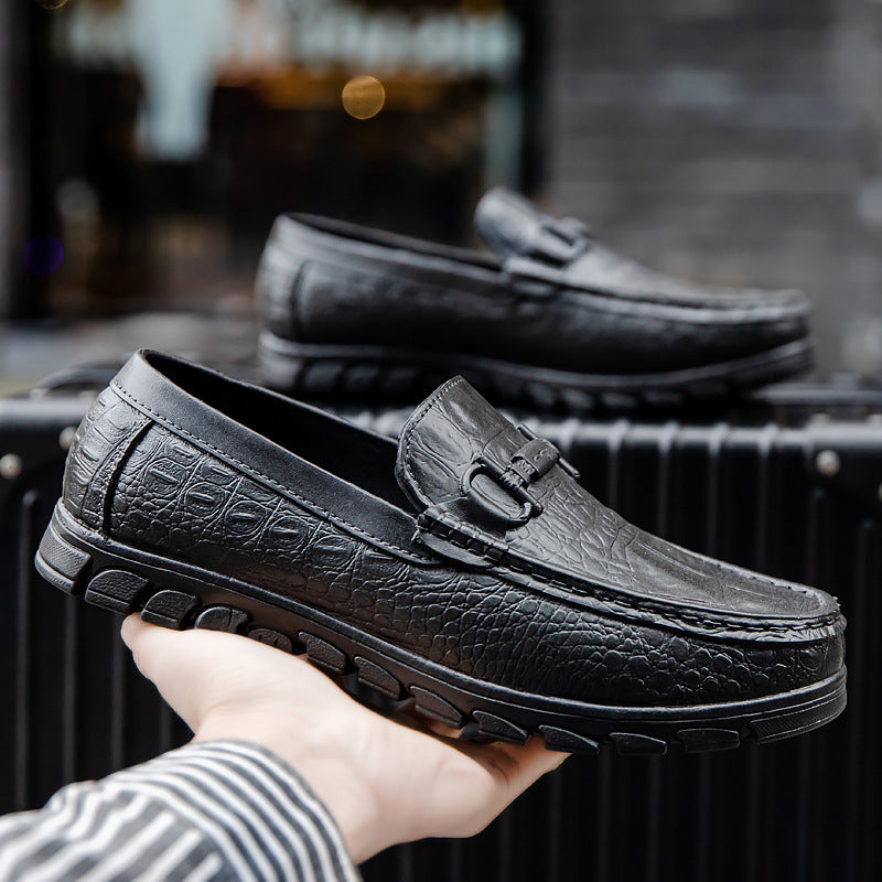 Herren Mokassin im Lederlook mit Krokoprägung, Profilsohle und Komfortfußbett Shop Nory