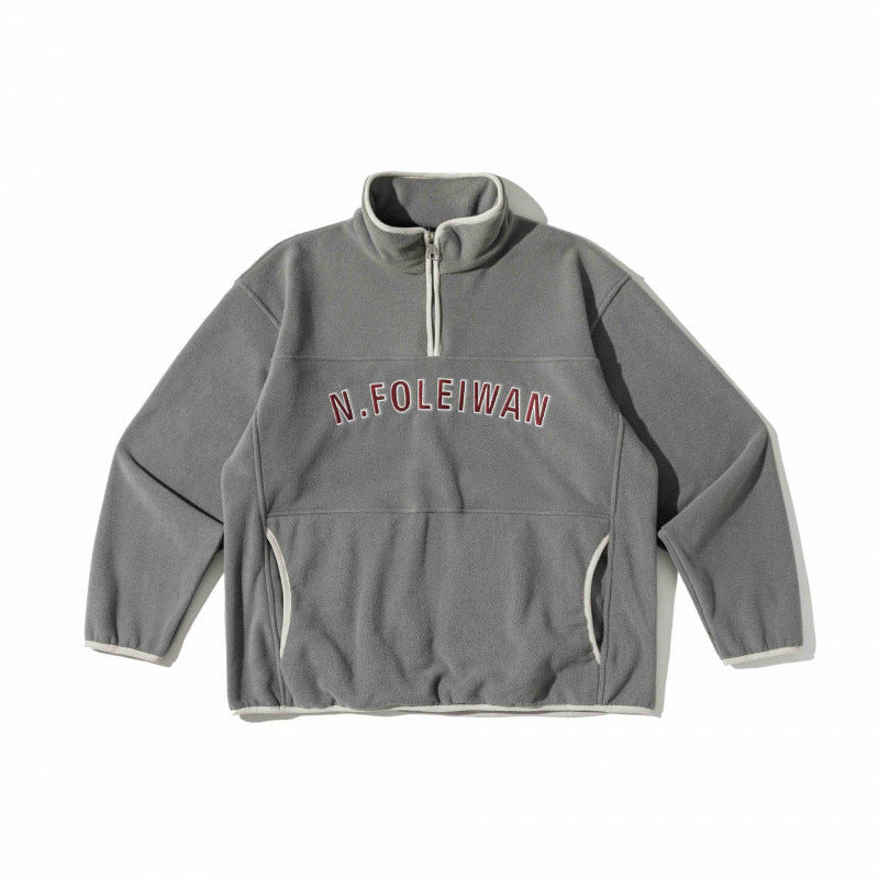 Unisex Oversize-Fleecepullover mit Halbzip, Stehkragen und Eingrifftaschen Shop Nory
