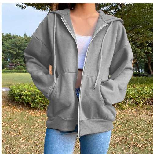 Damen bequeme Kapuzenjacke mit praktischen Taschen und lässigem Schnitt