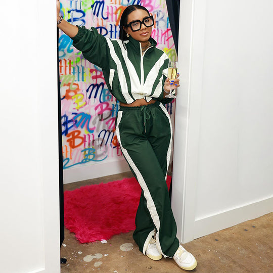 Damen nan kurz geschnittene sportliche Cropped-Bomberjacke mit durchgehendem Reißverschluss und tailliertem Kordelzug Shop Nory