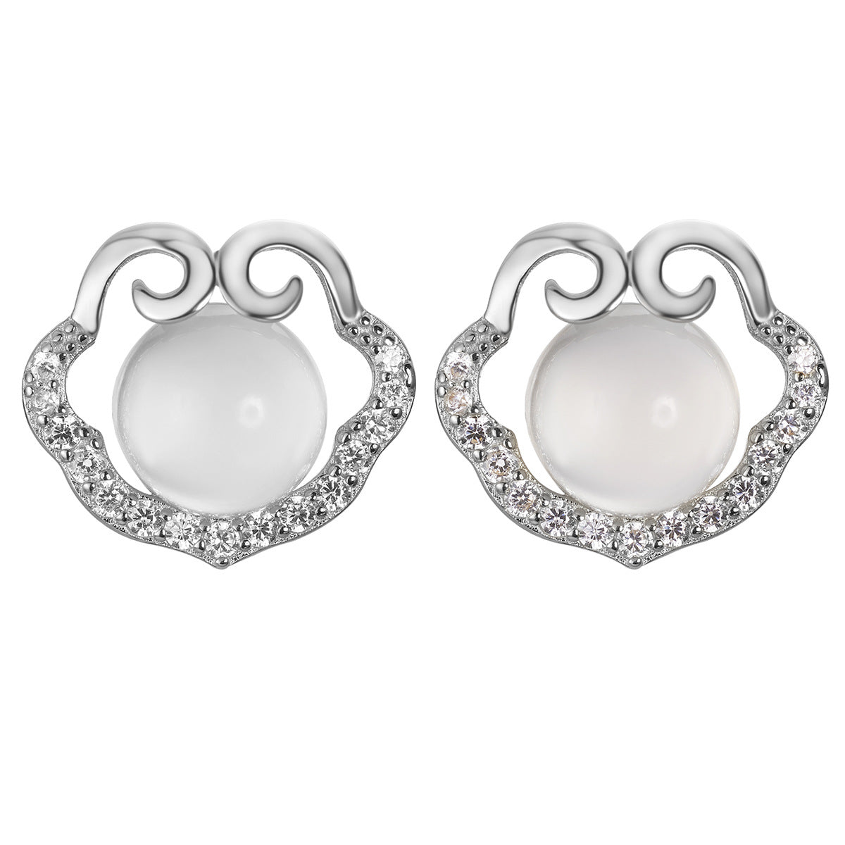 Damen Ohrstecker mit filigranem Design und funkelnden Zirkonia Shop Nory