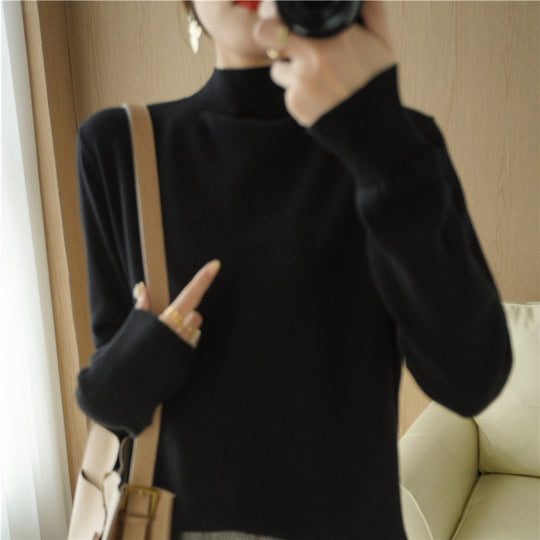 Damen Leichter Kurzgeschnittener Stehkragenpullover aus Feinstrick mit verlängerten Rippbündchen Shop Nory