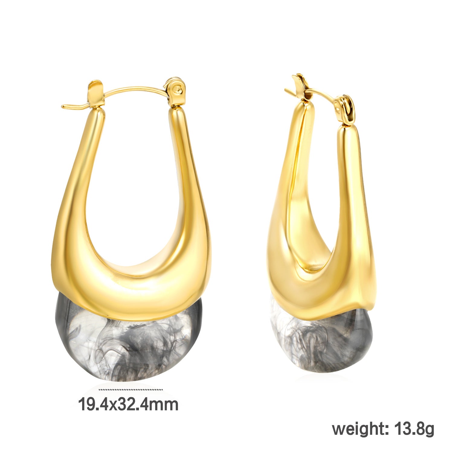 Damen Hängende Ohrringe mit elegantem Goldüberzug und perlmutternem Design Shop Nory