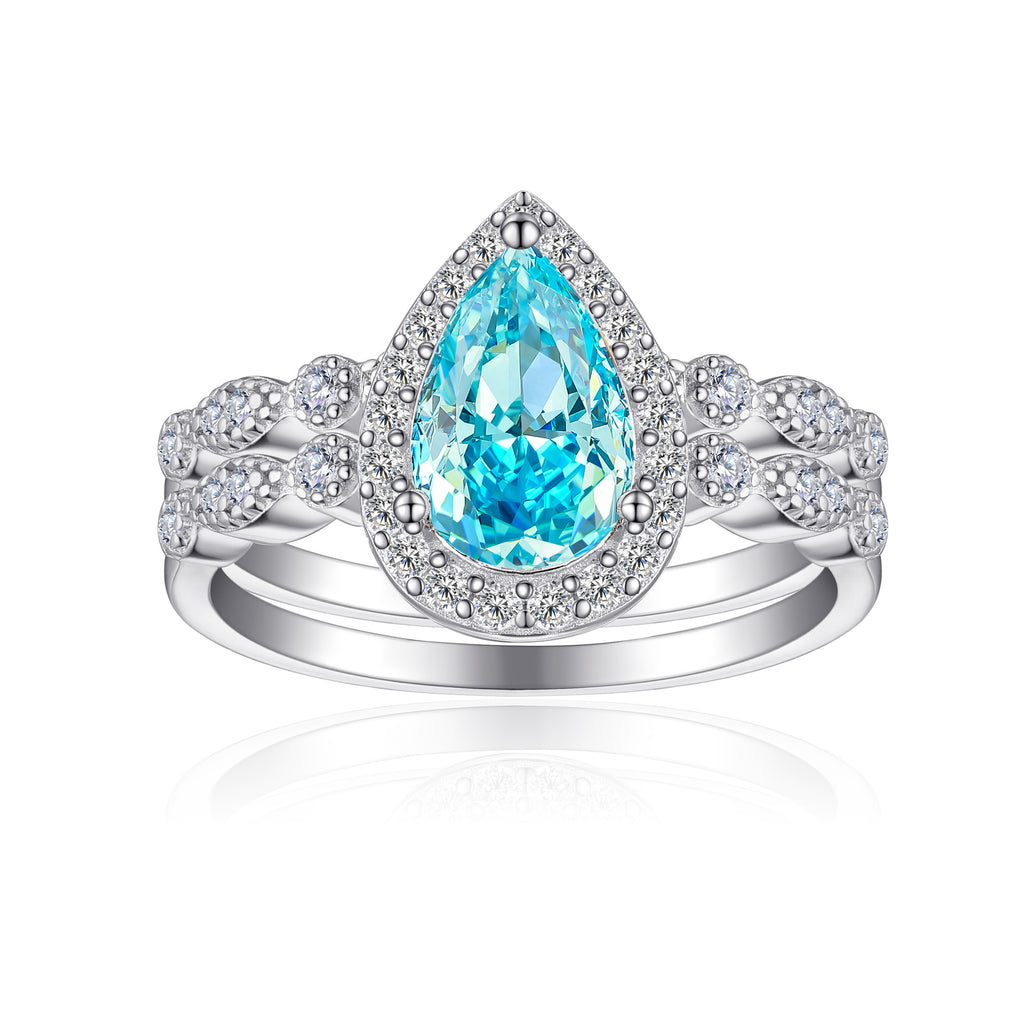 Damen Verlobungsring mit luxuriösem Kristall-Halo und funkelndem Zirkonia-Besatz Shop Nory