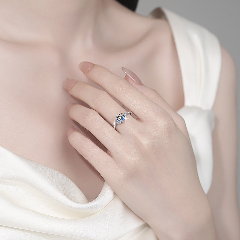 Damen Zierlicher Verlobungsring mit strahlendem Kristallbesatz Shop Nory
