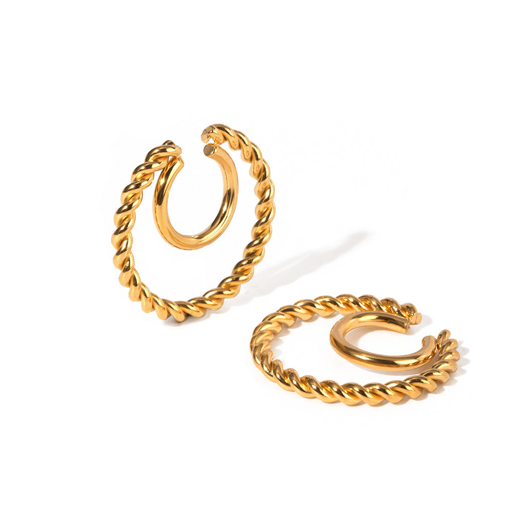 Damen Ohrhänger aus hypoallergenem und wasserdichtem Edelstahl mit elegantem Twisted-Design Shop Nory