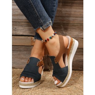 Damen Komfortable Plateau-Sandalen mit Riemen