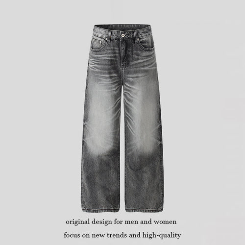 Damen Hochtaillierte Wide‑Leg Denimhose mit Used-Fade-Effekt Shop Nory