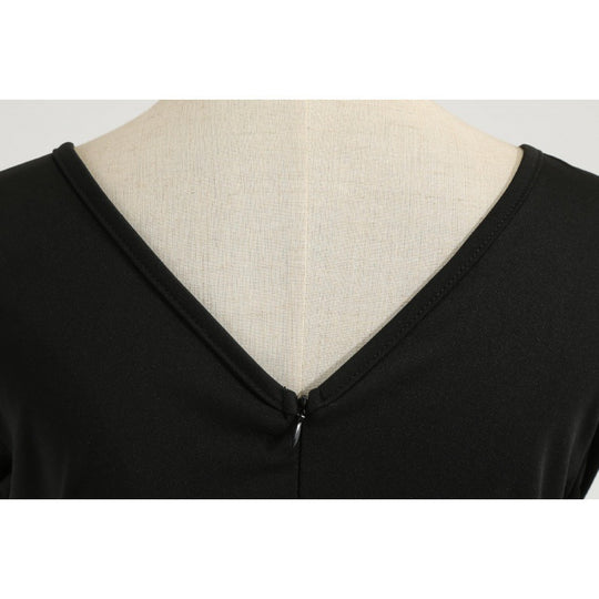 Damen Retro-Festkleid mit kontrastiertem Oberteil, ausgestelltem Tellerrock und Satintaillengürpe Shop Nory