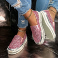 Damen Glitzernde Slip-On Sneakers Shopnory