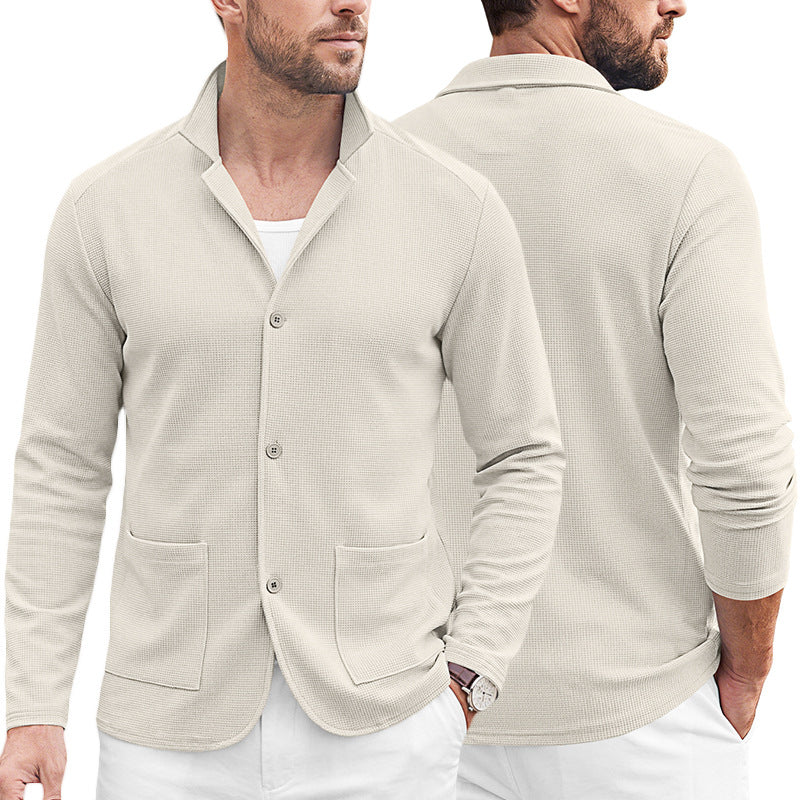 Herren Strickblazer-Cardigan mit Strukturstrick und aufgesetzten Taschen Shop Nory