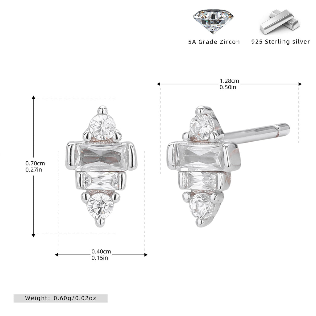 Damen Ohrstecker mit elegantem Zirkonbesatz aus hochwertigem 925 Sterling Silber Shop Nory