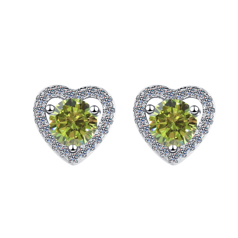Damen Ohrringe mit herzförmigem Design und funkelnden Kristallen Shop Nory