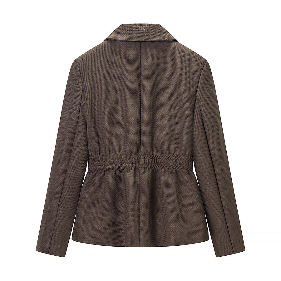 Damen Taillierter Blazer mit geraffter Taillenpartie und strukturierter Weboptik Shop Nory