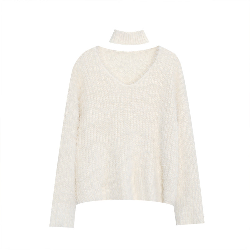 Damen Kuscheliger V-Ausschnitt Pullover Set Shop Nory