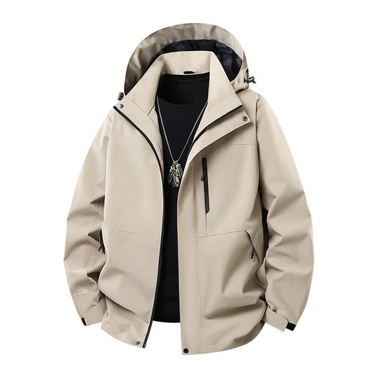 Herren Technische Softshell‑Regenjacke mit verschweißten Nähten, verstellbarer Kapuze und wasserabweisenden Reißverschlüssen Shop Nory