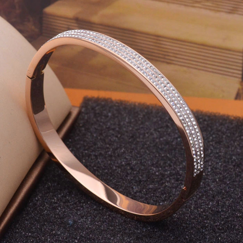 Damen Kristallbesetztes Gold Armband Shop Nory