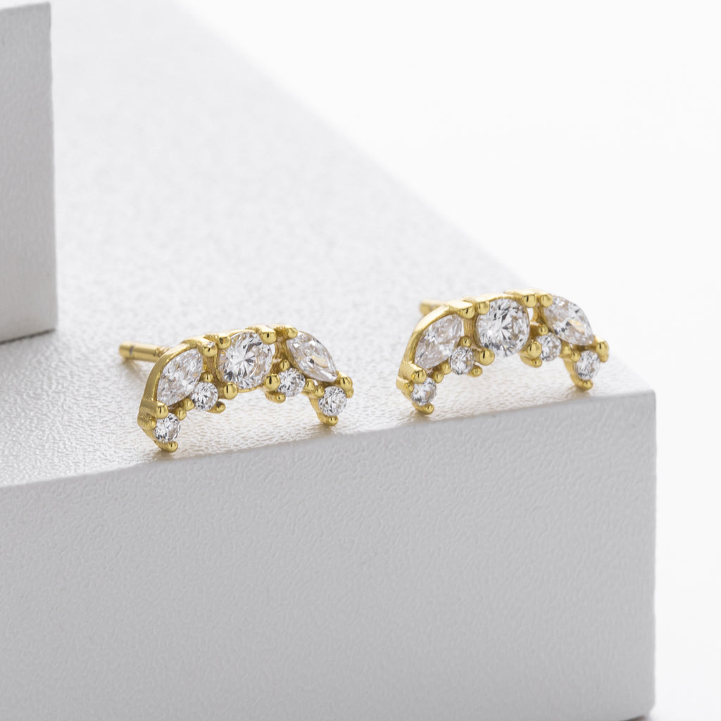Damen Ohrstecker mit luxuriösen Zirkon-Akzenten und 925 Sterlingsilber Shop Nory