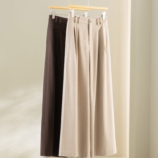 Damen Weite Bundfalten-Hochbundhose aus Wollmischung Shop Nory