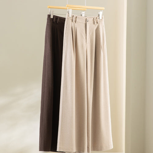 Damen Weite Bundfalten-Hochbundhose aus Wollmischung Shop Nory