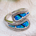 Damen Ring mit kunstvollem Opaldesign und funkelnden Zirkonia Shop Nory