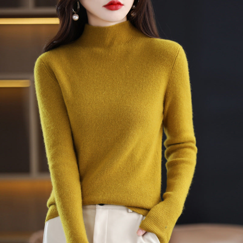 Damen Schmal geschnittener Mockneck-Pullover aus kaschmirähnlichem Feinstrick Shop Nory