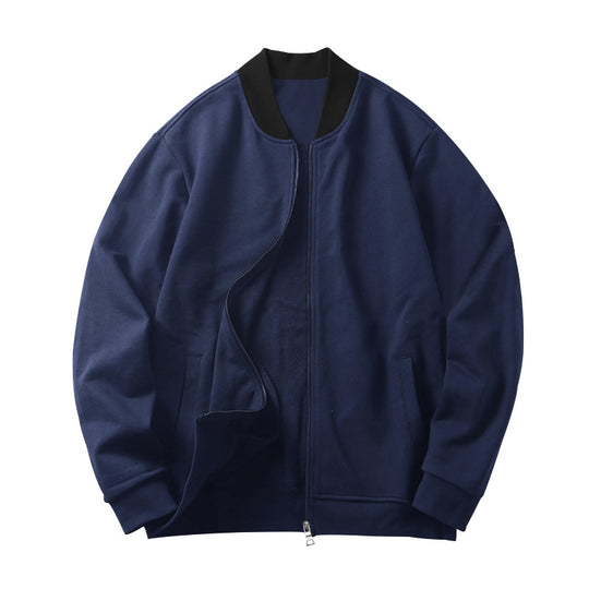 Herren Minimalistische Bomberjacke mit durchgehendem Reißverschluss, geripptem Stehkragen & Eingrifftaschen Shop Nory