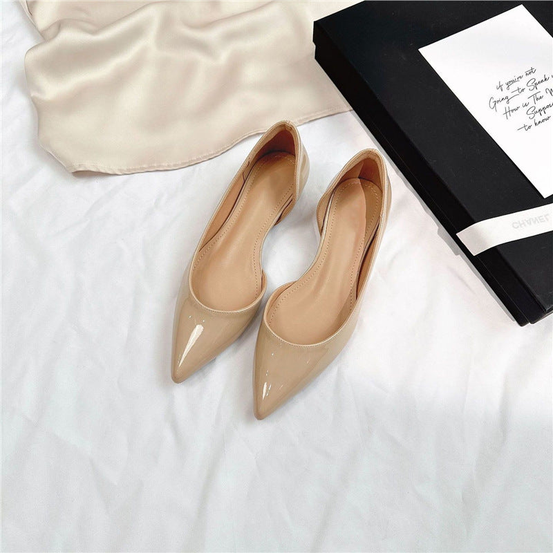 Damen Lack-Ballerinas mit spitzer Zehenform und eleganter DOrsay-Silhouette Shop Nory