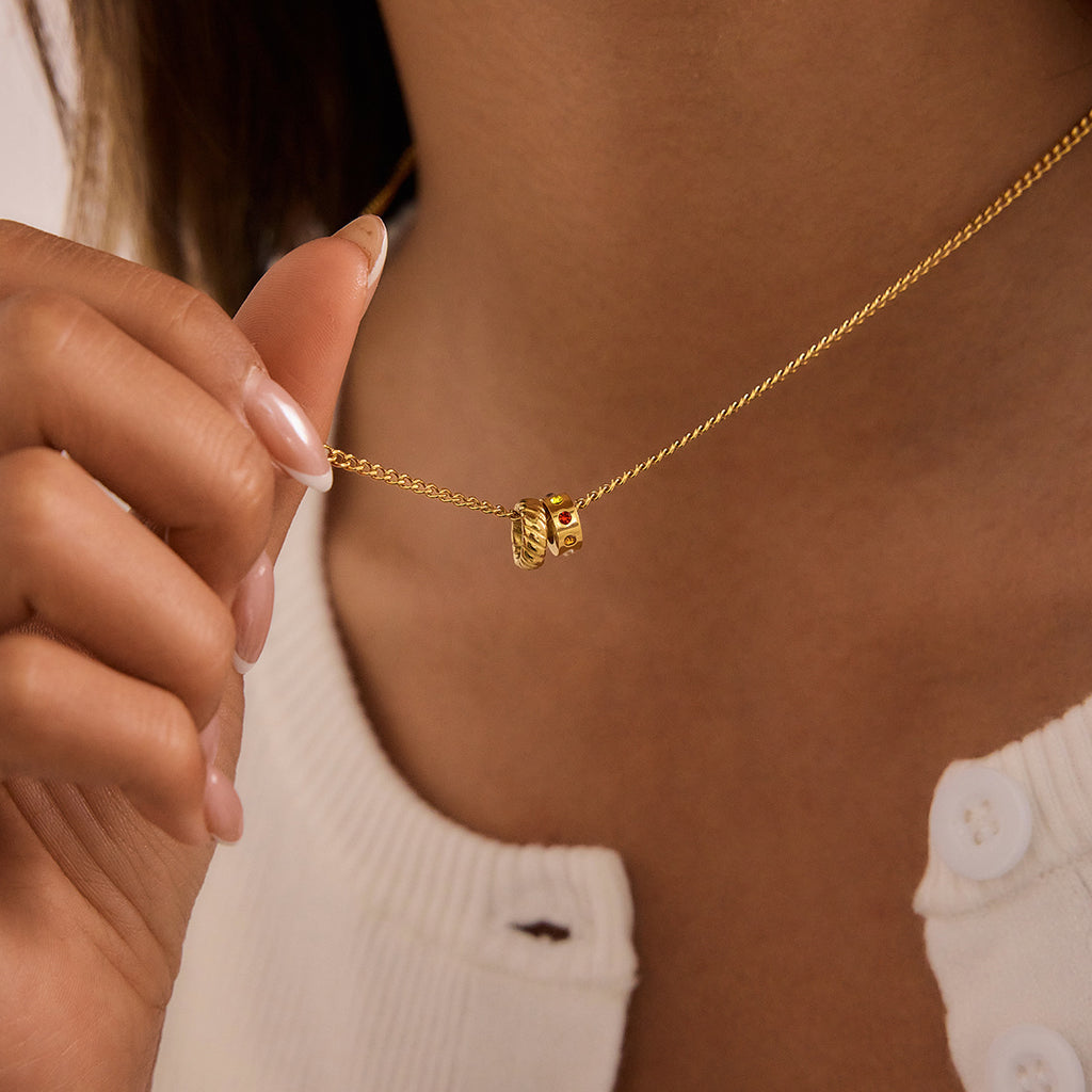 Damen Halskette mit funkelndem Zirkonia-Anhänger und eleganter Gliederkette Shop Nory