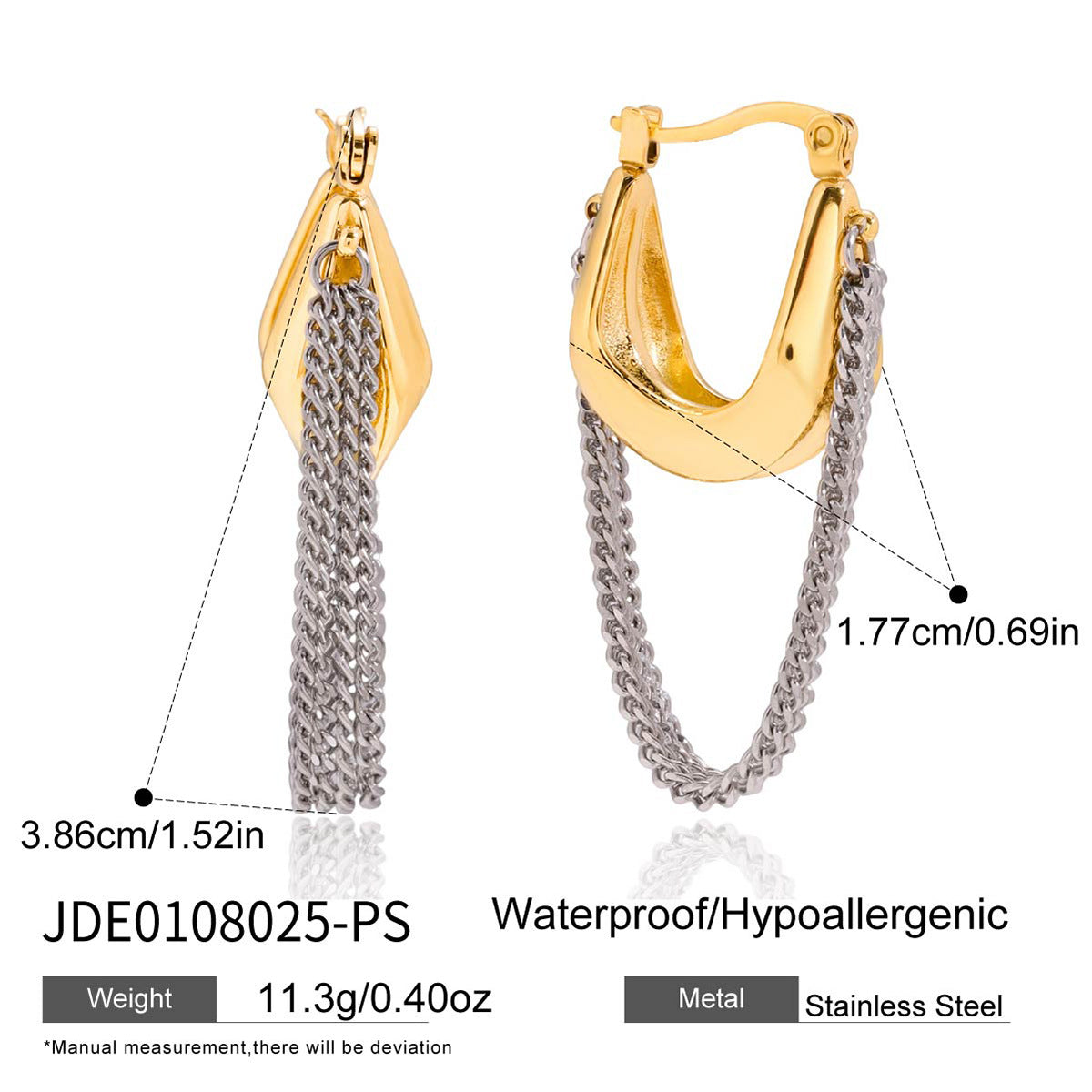 Damen Ohrhänger mit eleganter Kettenverarbeitung und hypoallergenen Eigenschaften Shop Nory